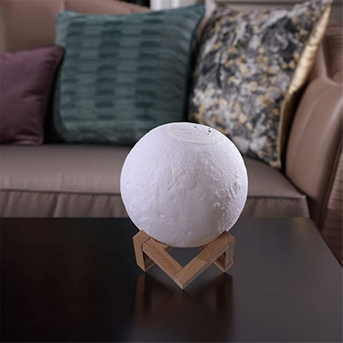 3D Moon Light Lamp With Wooden Stand