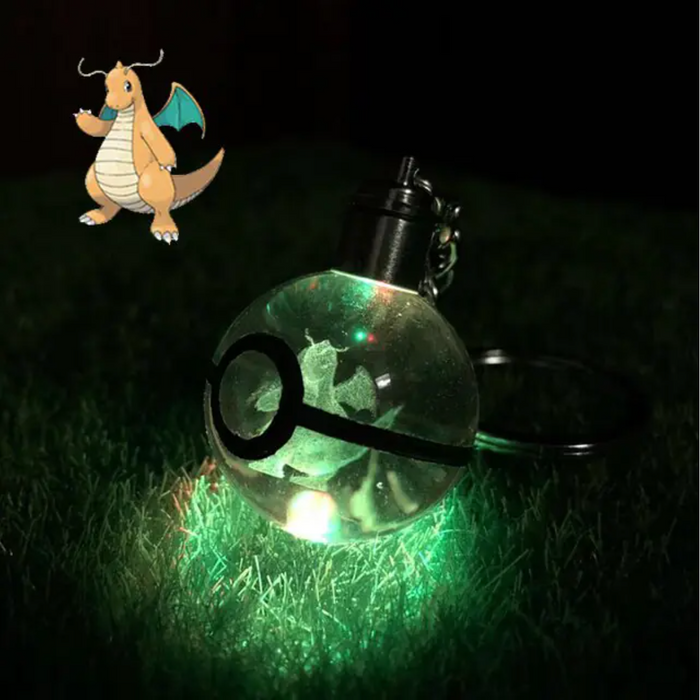 Characters Engraved Crystal LED Keychain Lamp