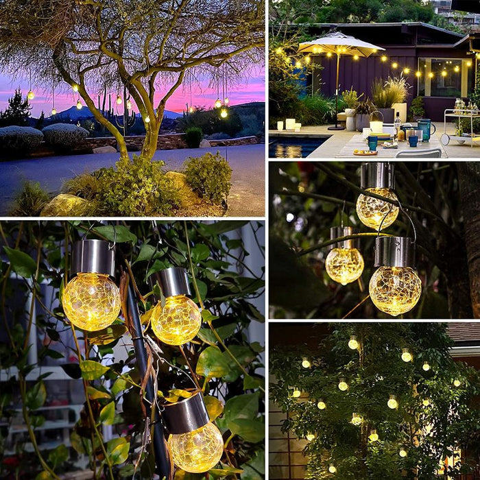 12 Pack Decorative Cracked Glass LED Ball Lights