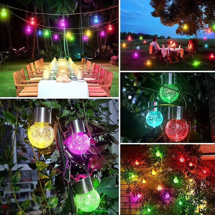 12 Pack Decorative Cracked Glass LED Ball Lights