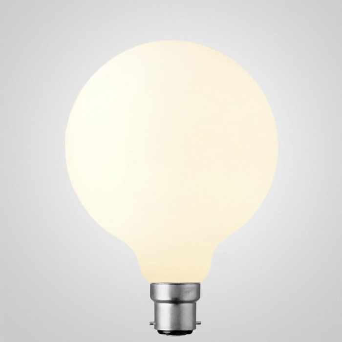 12W G125 Matte White Dimmable LED Light Globe (B22) In Warm White