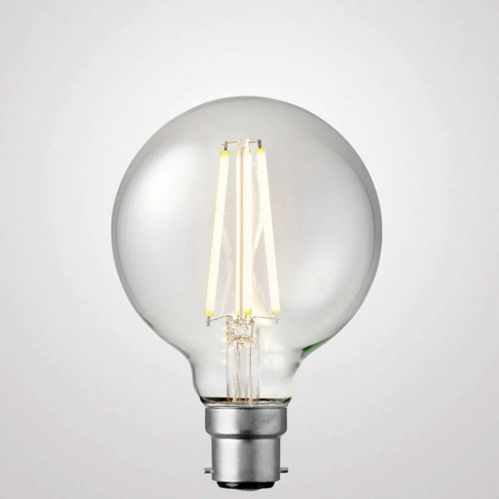 12W G95 Clear Dimmable LED Globe (B22) In Warm White