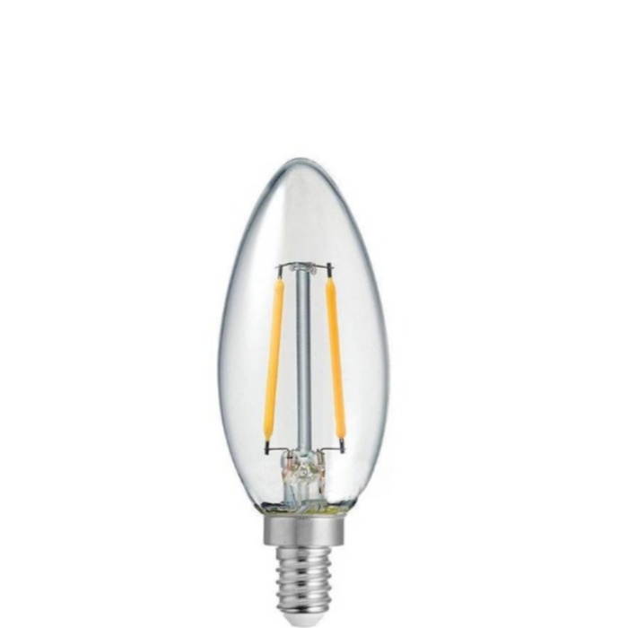 2W Candle Dimmable LED Bulb (E12) Clear in Warm White