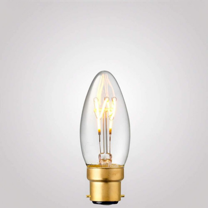 3W Candle Dimmable Tre Loop LED Bulb (B22) in Extra Warm White