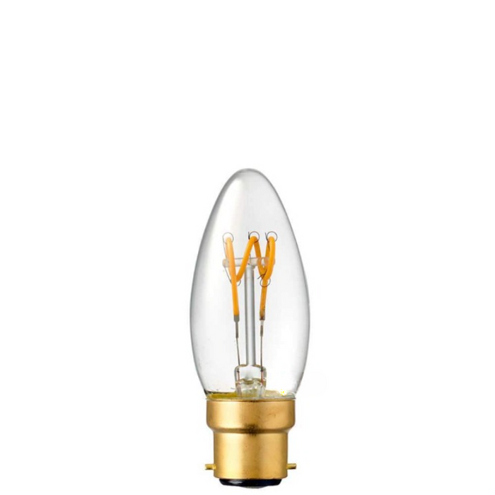 3W Candle Dimmable Tre Loop LED Bulb (B22) in Extra Warm White