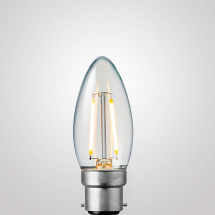 2W Candle Dimmable LED Bulb (B22) Clear in Warm White