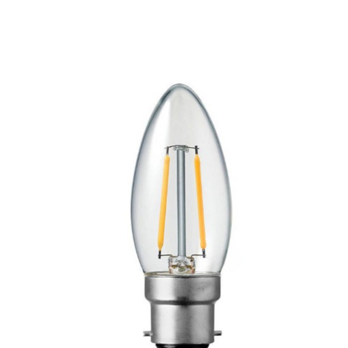 2W Candle Dimmable LED Bulb (B22) Clear in Warm White