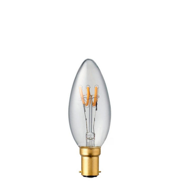 3W Candle Dimmable Tre Loop LED Bulb (B15) in Extra Warm White