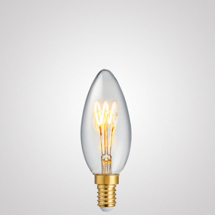 3W Candle Dimmable Tre Loop LED Bulb (E14) in Extra Warm White