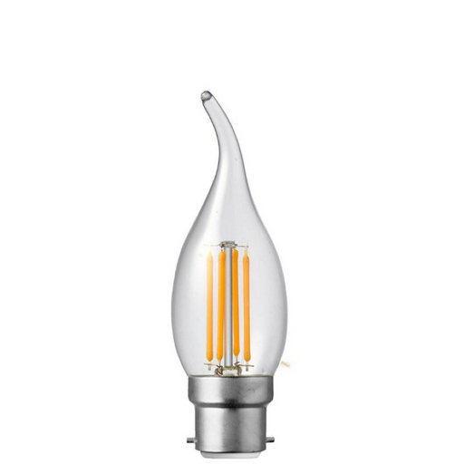 4W Flame Tip Candle Dimmable LED Bulb (B22) Clear in Warm White