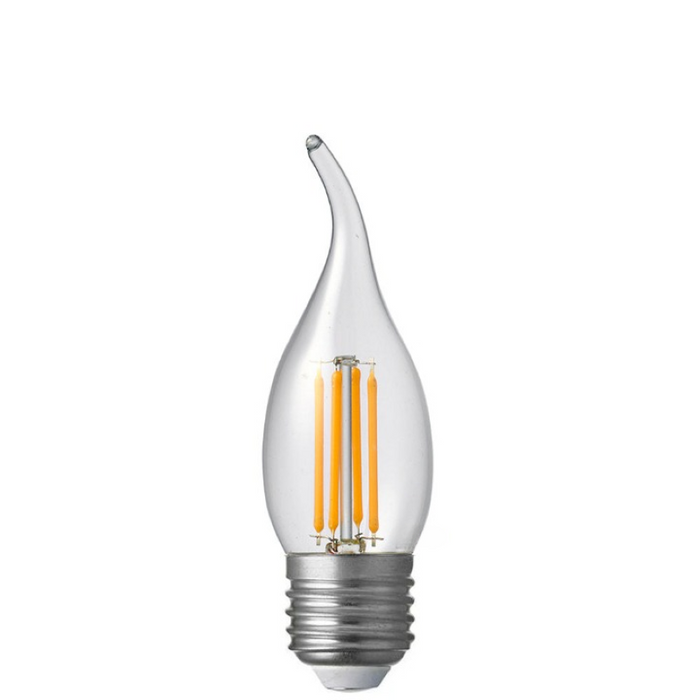 4W Flame Tip Candle Dimmable LED Bulb (E27) Clear in Warm White