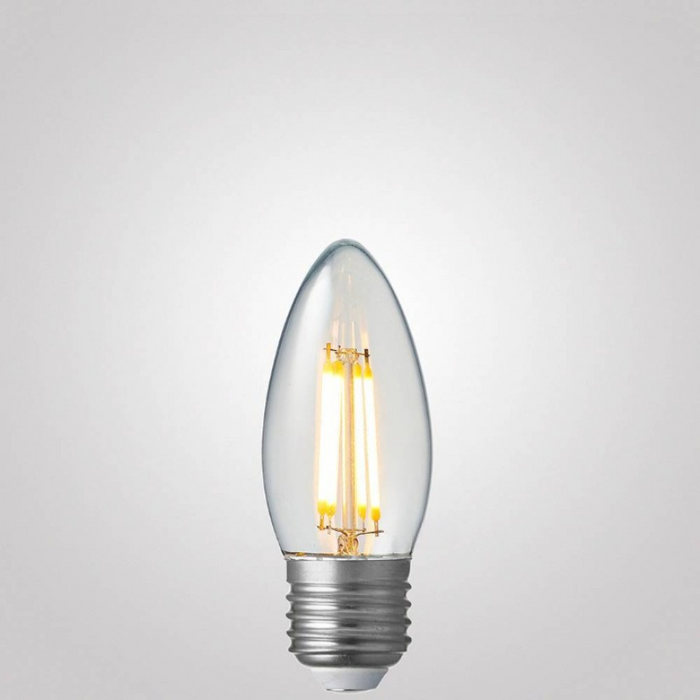 4W 12-24 Volt DC/AC Candle Dimmable LED Bulb (E27) Clear in Warm White