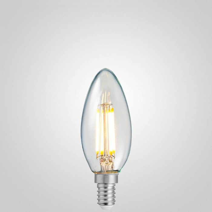 4W 12 Volt DC/AC Candle Dimmable LED Bulb (E14) Clear in Warm White