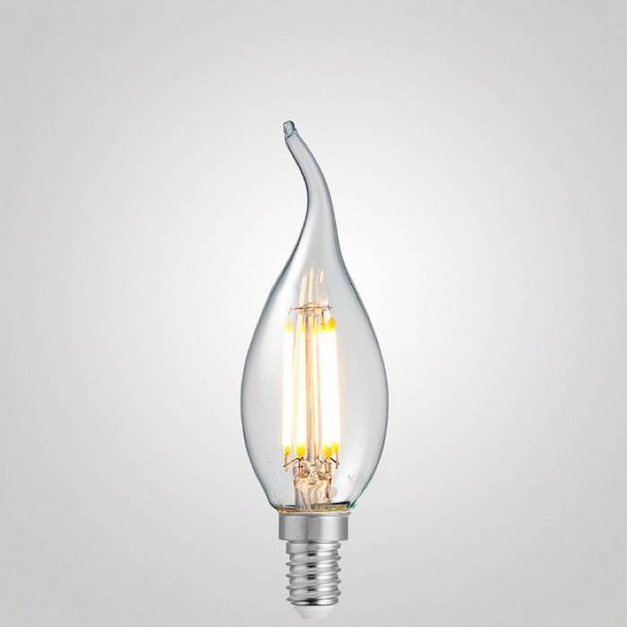 4W Flame Tip Candle Dimmable LED Bulb (E14) Clear in Warm White