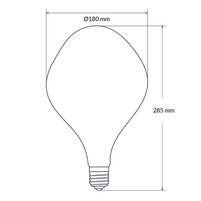 Oversized Designer Amber 180mm LED Bulb