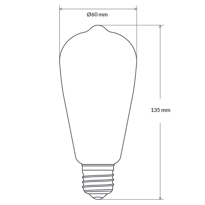 6W Edison Dimmable LED Light Bulb (E27) in Extra Warm White