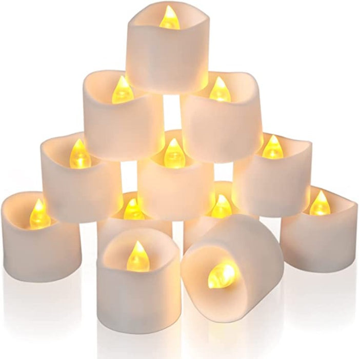 LED Tea Lights with Timer, Built-in 6 Hours Timer Tea Lights, Votive Candles Battery Operated, Flameless Candles with Timer