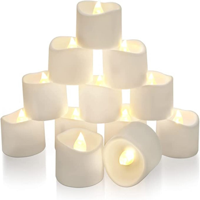 LED Tea Lights with Timer, Built-in 6 Hours Timer Tea Lights, Votive Candles Battery Operated, Flameless Candles with Timer