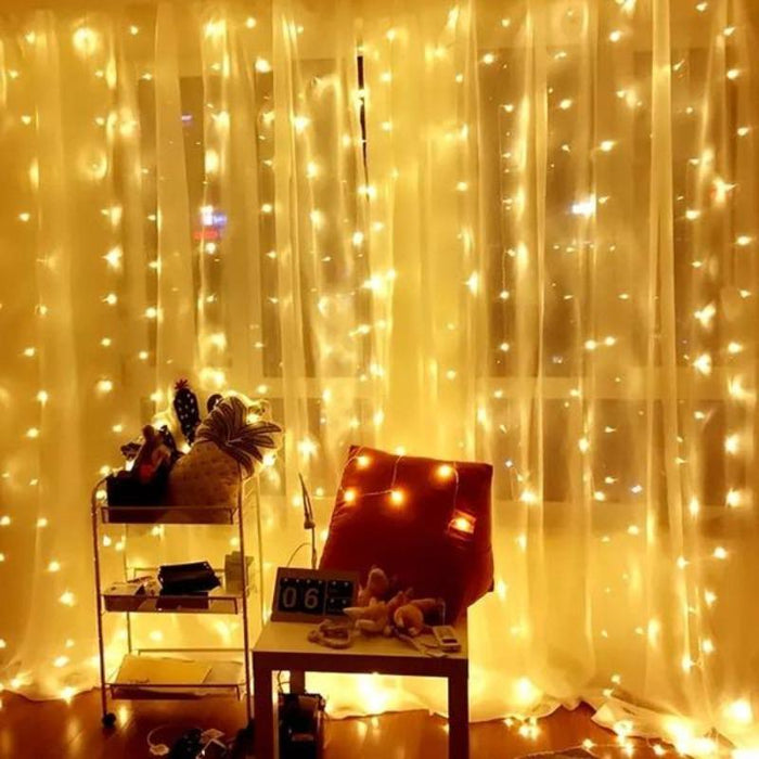 White string curtain light