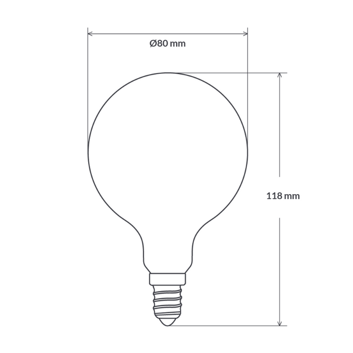 8W G80 Matte White Dimmable LED Light Bulb (E14) In Warm White