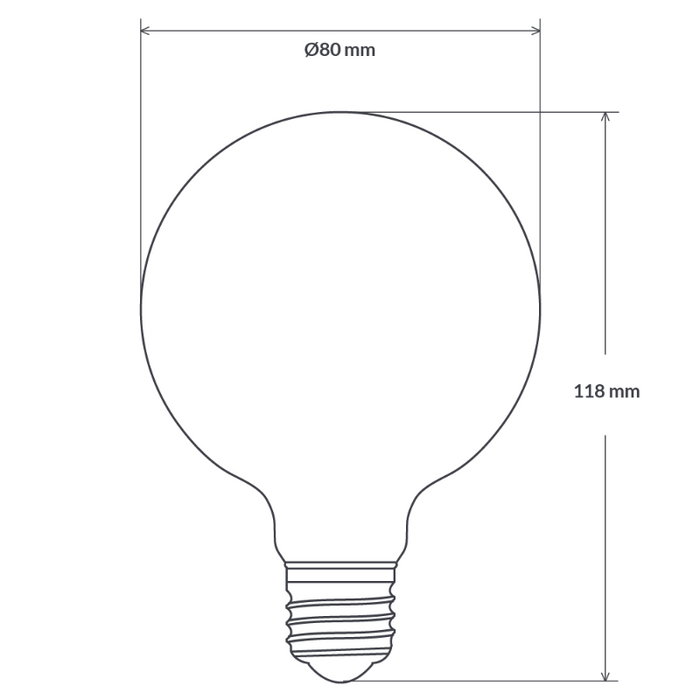 8W G80 Matte White Dimmable LED Light Bulb (E27) In Warm White