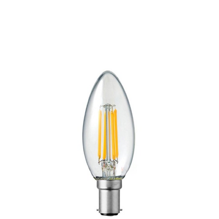6W Candle Dimmable LED Bulb (B15) Clear in Warm White