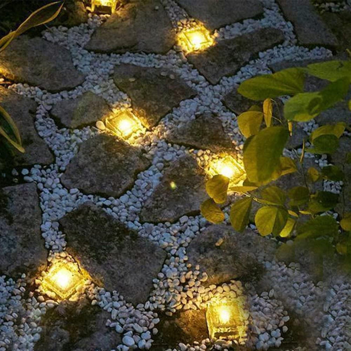Solar-Powered Heavy Duty Brick Path Lights - Pack of 4 | Decorative Outdoor Pavers
