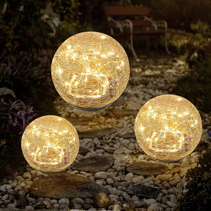 Cracked Glass Ball Garden Solar Lights