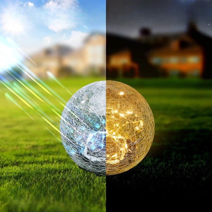 Cracked Glass Ball Garden Solar Lights