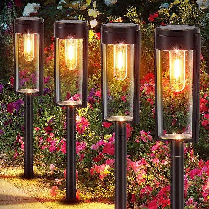 6 Pack Super Bright Solar Outdoor Pathway Lights