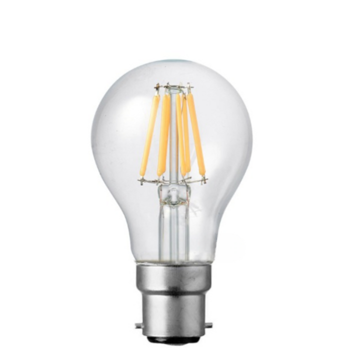 8W 12-24 Volt DC GLS Dimmable LED Light Bulb (B22) Clear in Natural White