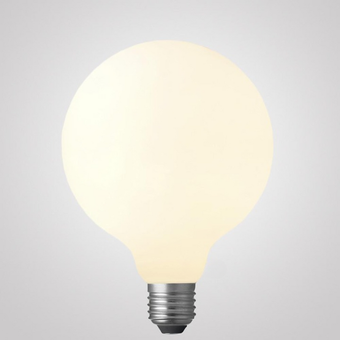 8W G125 Matte White Dimmable LED Light Bulb (E27) In Warm White