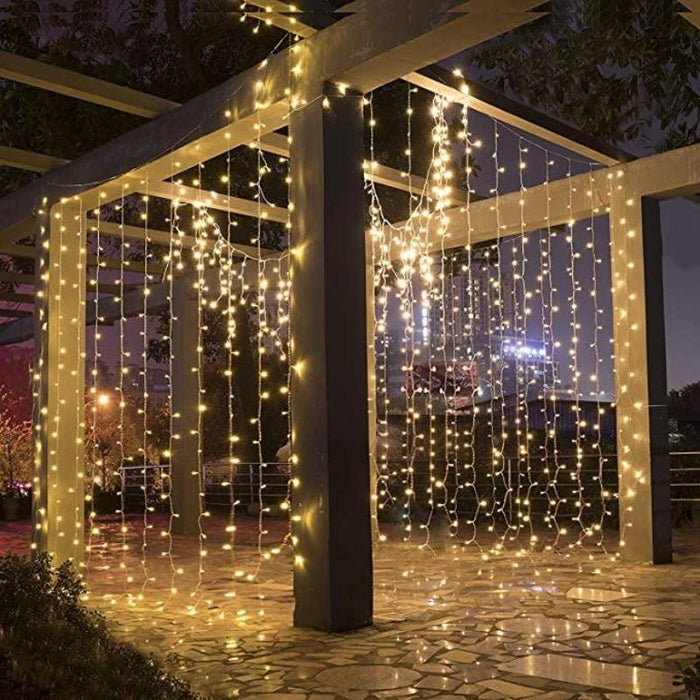 White string curtain light