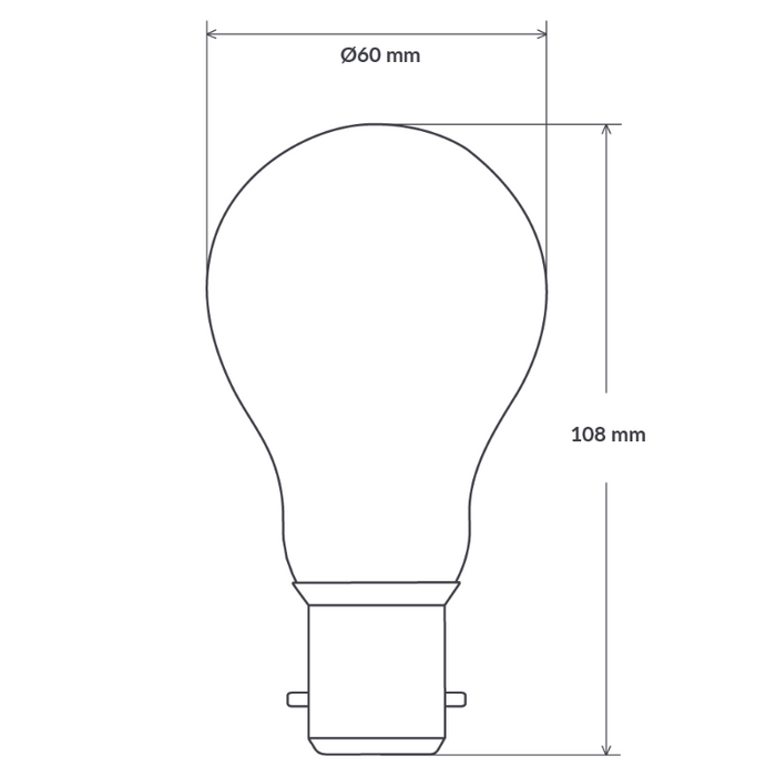 8W 12-24 Volt DC GLS Dimmable LED Light Bulb (B22) Clear in Natural White