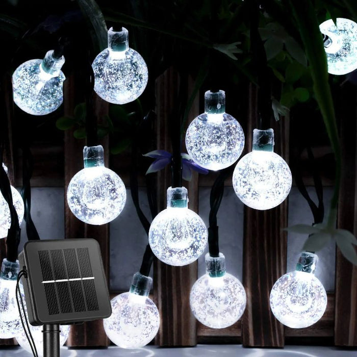 Solar String Lights Outdoor 60 Led 35.6 Feet Crystal Globe Lights with 8 Lighting Modes,