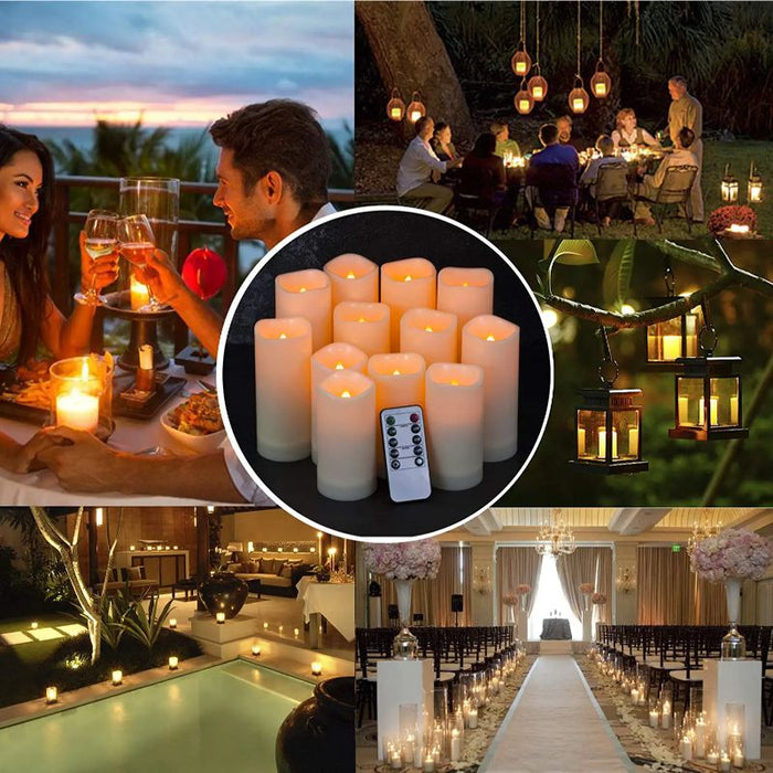 Exquisite Pack of 12 Flameless Candles