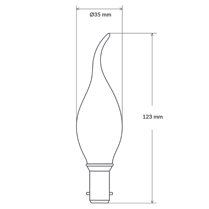 4W Flame Tip Candle Dimmable LED Bulb (B15) Frost in Warm White