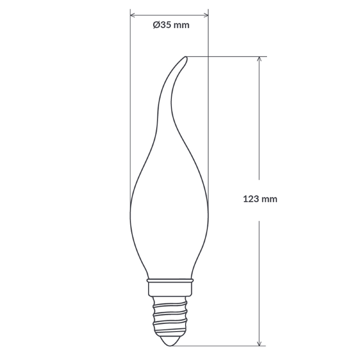 4W Flame Tip Candle Dimmable LED Bulb (E14) Frost in Natural White