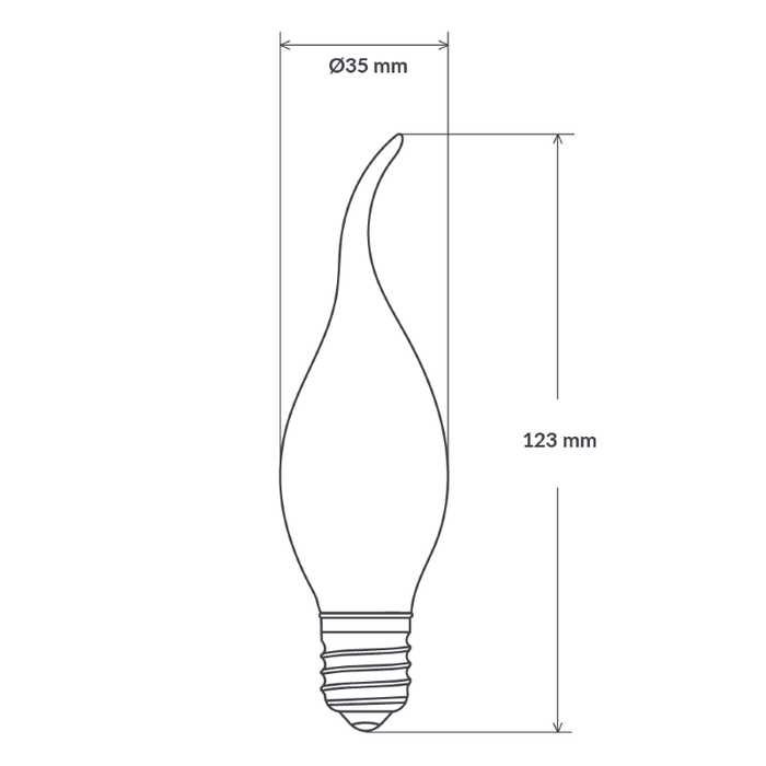 4W Flame Tip Candle Dimmable LED Bulb (E27) Clear in Warm White