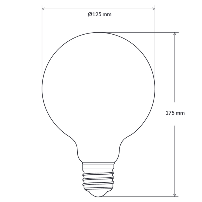 12W G125 Clear Dimmable LED Light Globe (E27) In Natural White