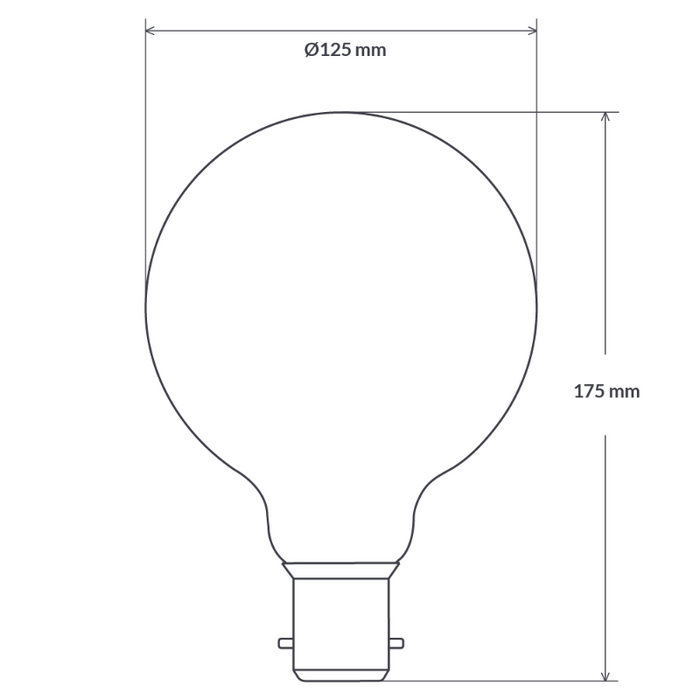 8W G125 Dimmable LED Light Globe (B22) In Natural White