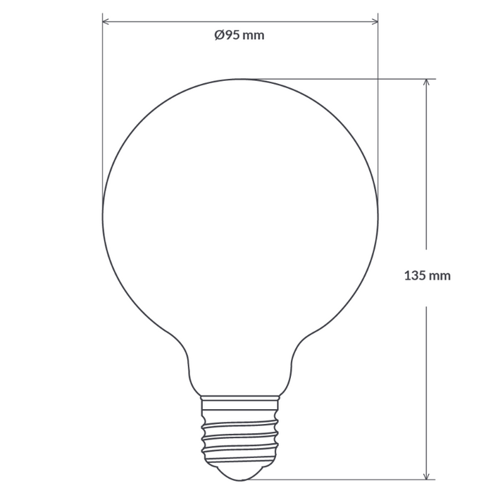 12W G95 Clear Dimmable LED Globe (E27) In Warm White