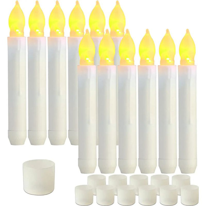 LED Candles With Warm Yellow Flickering Flame