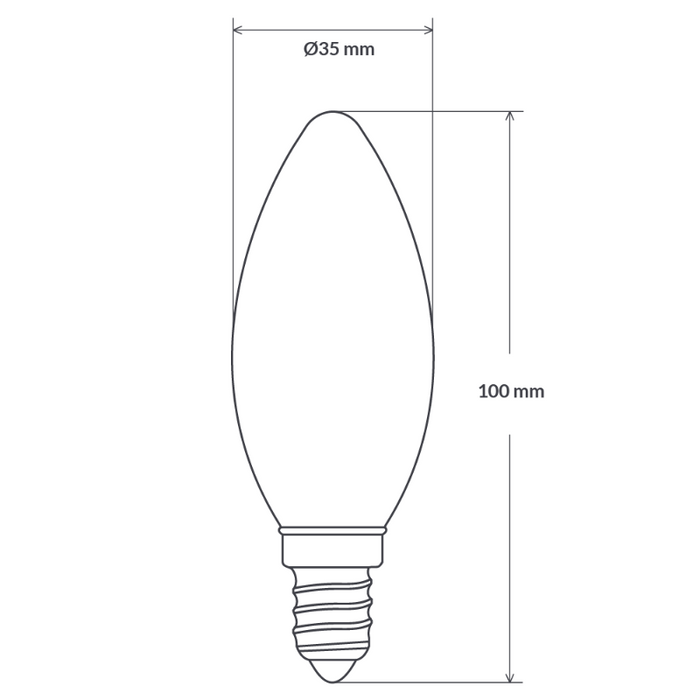 4W Candle Dimmable LED Bulb (E12) Clear in Warm White