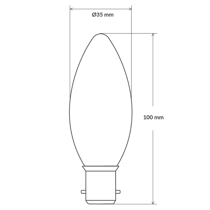 4W Candle Dimmable LED Bulb (B22) Frosted in Warm White