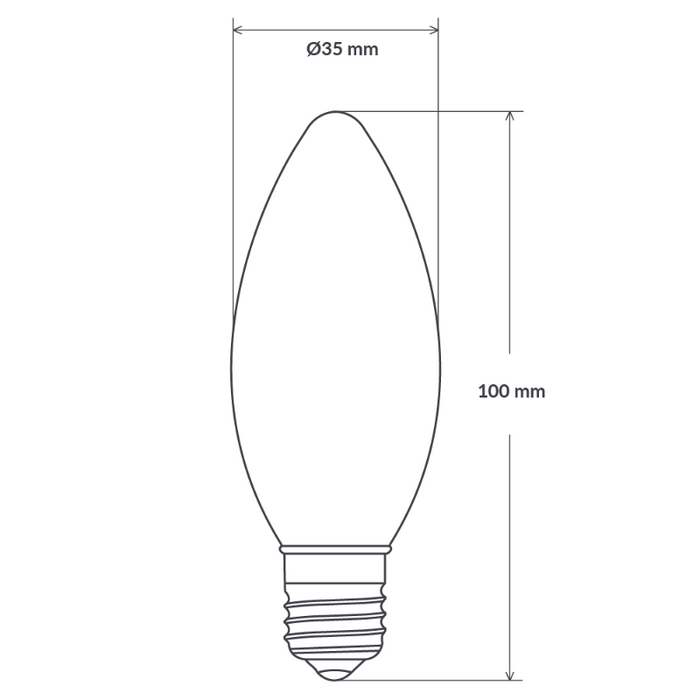 4W Candle Dimmable LED Bulb (E27) Frosted in Warm White