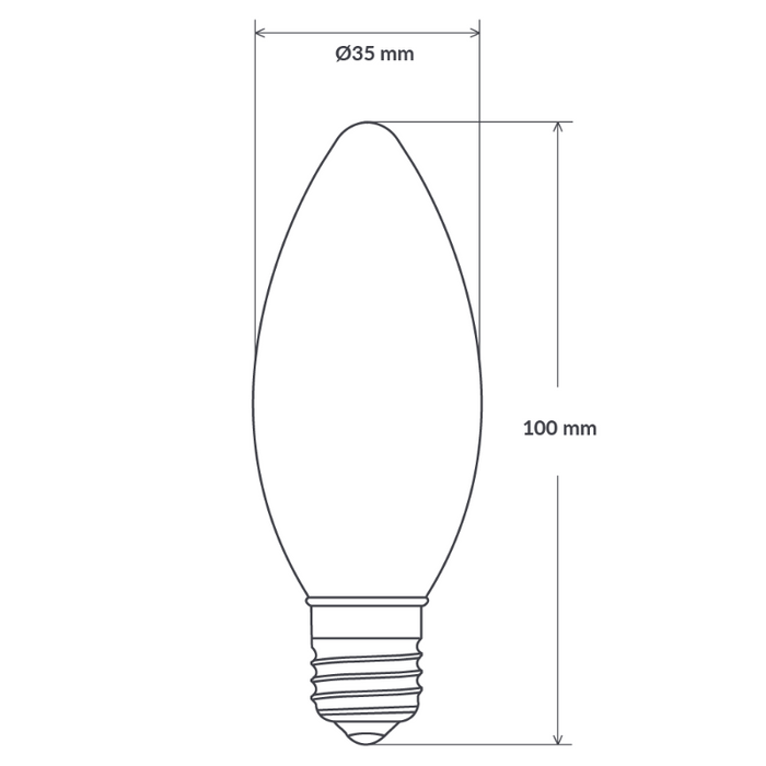 3W Candle Dimmable Tre Loop LED Bulb (E27) in Extra Warm White
