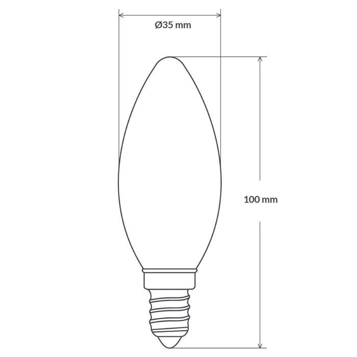 4W 12 Volt DC/AC Candle Dimmable LED Bulb (E12) Clear in Warm White