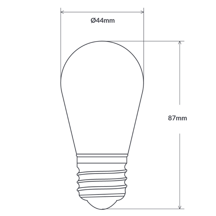 1.5W S14 Shatterproof LED Light Bulb (E27) in Warm White