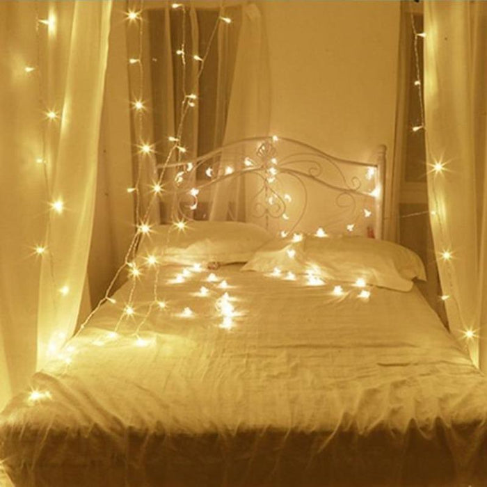 White string curtain light